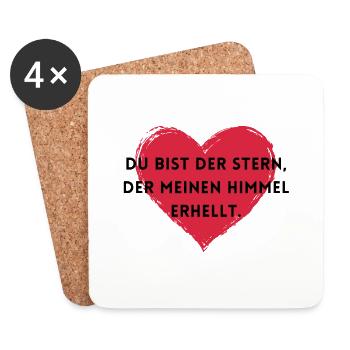 Du bist der Stern, der meinen Himmel erhellt - Untersetzer (4er-Set) - Weiß - Vorne