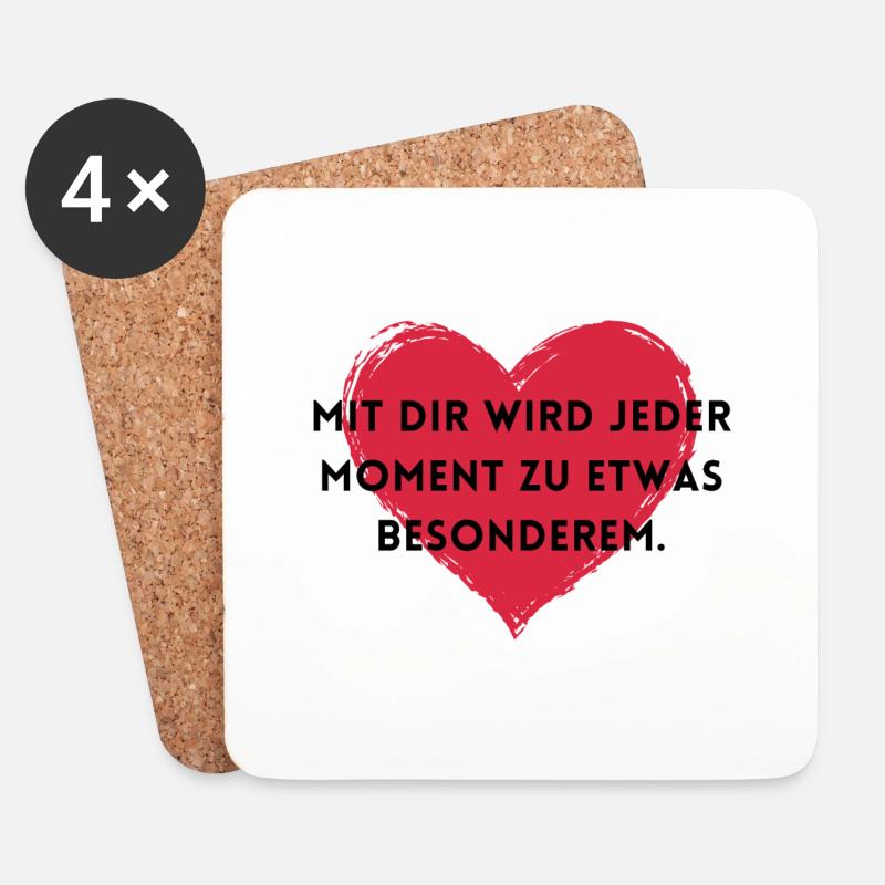 Mit dir wird jeder Moment zu etwas Besonderem - Untersetzer (4er-Set) - Weiß