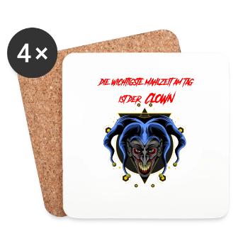 Clown - Untersetzer (4er-Set) - Weiß - Vorne