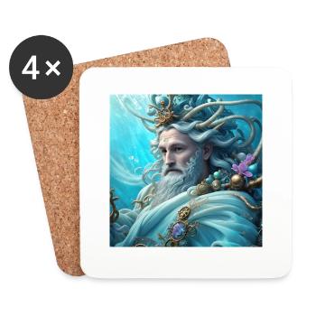 Neptun - Untersetzer (4er-Set) - Weiß - Vorne