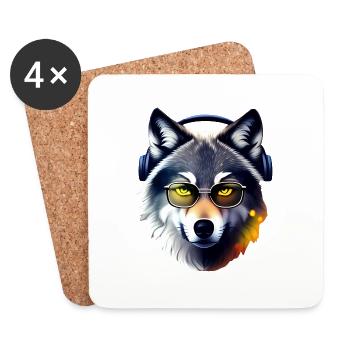 wolf - Coasters (set of 4) - white - Front