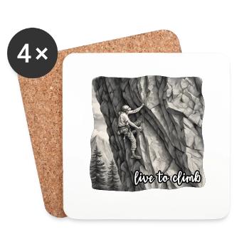 Escalade / Paroi rocheuse / Montagne / Montagne / Plein air / Courage - Dessous de verre (lot de 4) - blanc - Devant