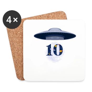 10th Anniversary UFO Attack - Coasters (set of 4) - white - Front