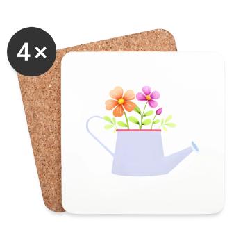 Blume Gärtner Geschenk Blumen Garten Hobbygärtner - Untersetzer (4er-Set) - Weiß - Vorne