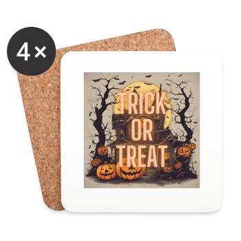 🎃 "Trick or Treat" Halloween Design 🍬 - Coasters (set of 4) - white - Front
