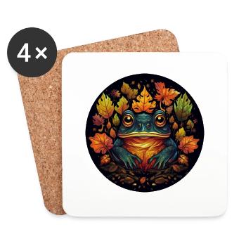 Frog from autumn leaves - Coasters (set of 4) - white - Front