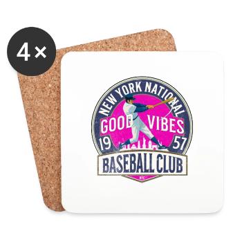 New York National Baseball - Coasters (set of 4) - white - Front