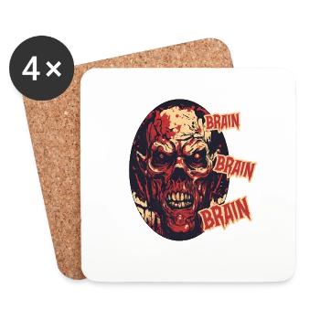 Zombie / Apocalypse /Untot / Horror / Virus / Logo - Untersetzer (4er-Set) - Weiß - Vorne
