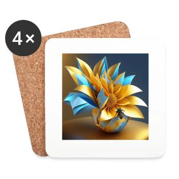 Origami Blossom - Coasters (set of 4) - white - Front