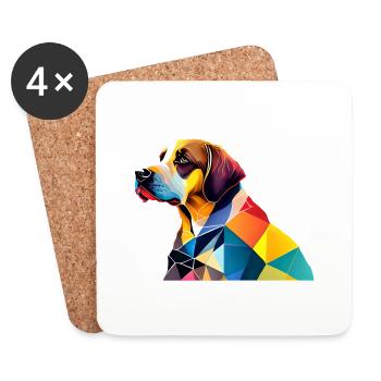 Labrador Retriever Labrador Propriétaire Chiot - Dessous de verre (lot de 4) - blanc - Devant