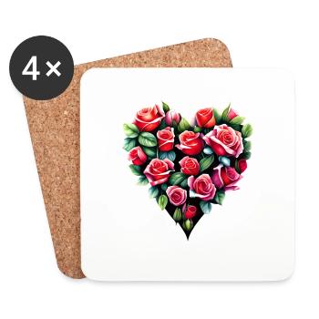 Muttertag Valentinstag Hochzeit Liebe Verlobung - Untersetzer (4er-Set) - Weiß - Vorne