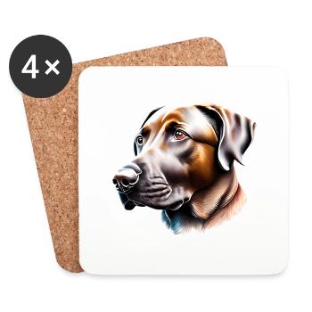 Chiot Labrador Retriever Labrador propriétaire - Dessous de verre (lot de 4) - blanc - Devant