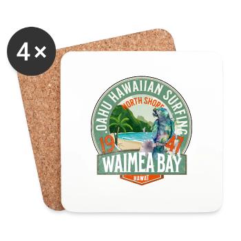 Oahu hawaiianisches Surfen - Untersetzer (4er-Set) - Weiß - Vorne