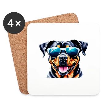 Rottweiler Dog Rottweiler Puppy Dogs Puppy - Coasters (set of 4) - white - Front