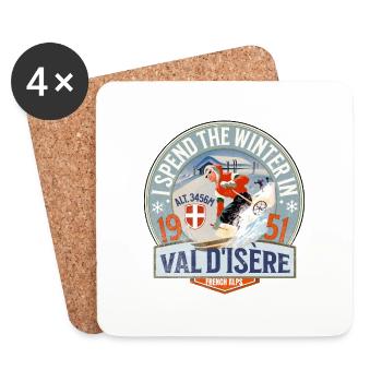 I spend the winter in Val d Isère - Coasters (set of 4) - white - Front