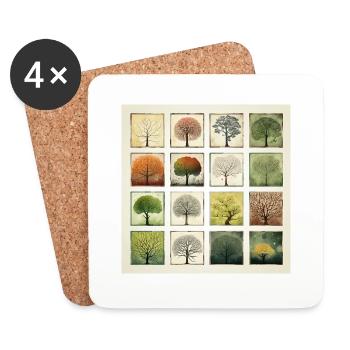 Winter is just around the corner. Autumn is already here. - Coasters (set of 4) - white - Front
