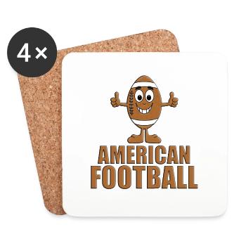 AMERICAN FOOTBALL - SPORT - SUPER - GUT - Untersetzer (4er-Set) - Weiß - Vorne