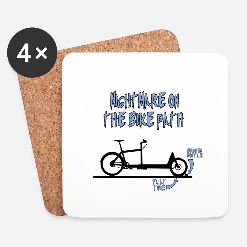 Lastenfahrrad Albtraum - Untersetzer (4er-Set) - Weiß