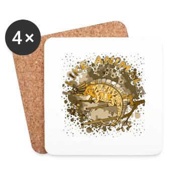 Caméléon - Dessous de verre (lot de 4) - blanc - Devant