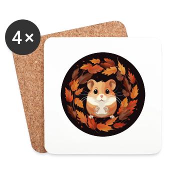 Autumn hamsters - Coasters (set of 4) - white - Front
