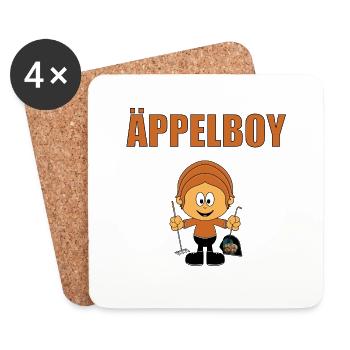 ÄPPELBOY - JUNGE - AUSMISTEN - STALL - PFERD - Untersetzer (4er-Set) - Weiß - Vorne