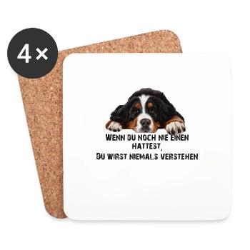 Berner sennenhund - Untersetzer (4er-Set) - Weiß - Vorne