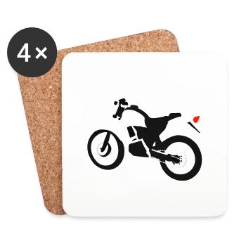 Motorradfan Motorrad Motorcross Motorradfahrer - Untersetzer (4er-Set) - Weiß - Vorne