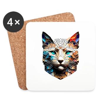 Domestic Cat Kitten Cat Pet Cat Owner - Coasters (set of 4) - white - Front