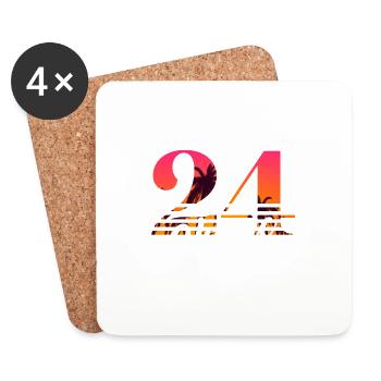 Vintage 1924-24th anniversary - Coasters (set of 4) - white - Front