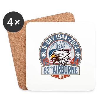 D Day 82 em airborne - Coasters (set of 4) - white - Front