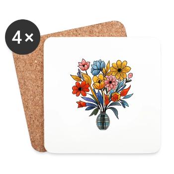 Beautiful flower mix - Untersetzer (4er-Set) - Weiß - Vorne