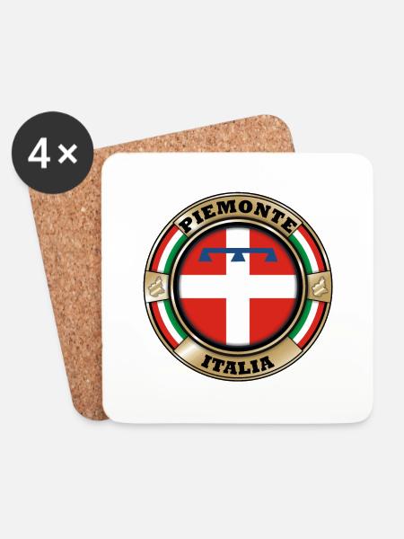 Piemont Italien - Untersetzer (4er-Set) - Weiß