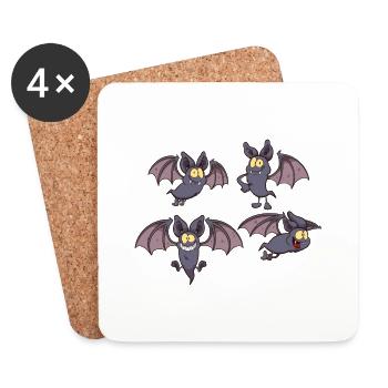 Cartoon Bats - Coasters (set of 4) - white - Front