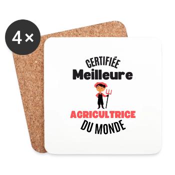 certifiée meilleure agricultrice - Dessous de verre (lot de 4) - blanc - Devant