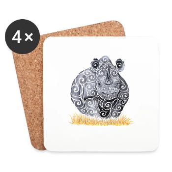 Swirly Horn of Thunder - Coasters (set of 4) - white - Front