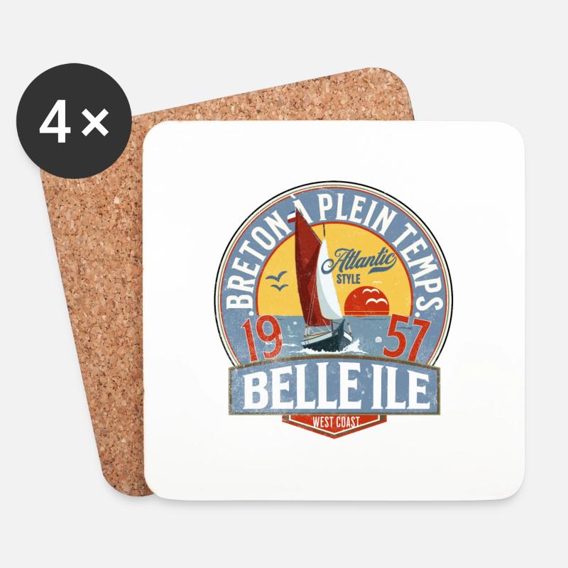 Bretonische Vollzeit-Studentin Belle Ile - Untersetzer (4er-Set) - Weiß