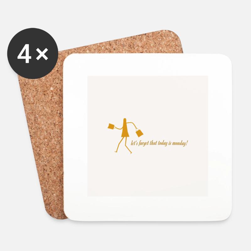 PosMondayMood - Untersetzer (4er-Set) - Weiß