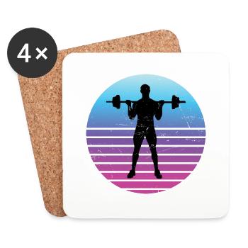 Fitness Cardio Haltérophilie Hommes Femmes Endurance - Dessous de verre (lot de 4) - blanc - Devant