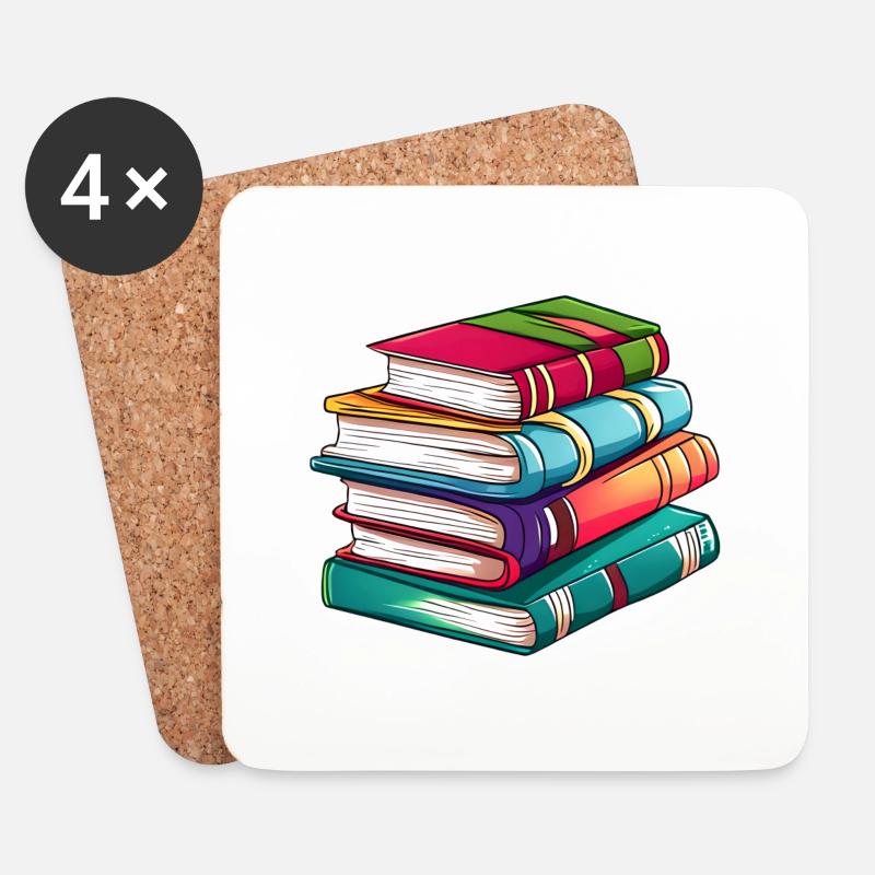 Buch Lesen Bücher Geschenk Leser Buchliebhaber - Untersetzer (4er-Set) - Weiß