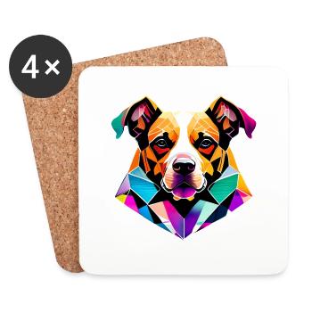 Dog Owner Dog Puppy German Shepherd Dog - Coasters (set of 4) - white - Front