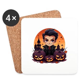 Anime Dracula Halloween - Untersetzer (4er-Set) - Weiß - Vorne