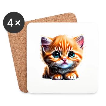 Cat owner Bengal cat cat kitten tomcat - Coasters (set of 4) - white - Front