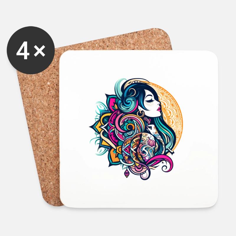 Tattoo Premium Design - Untersetzer (4er-Set) - Weiß