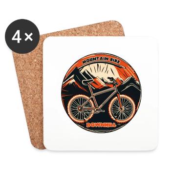 Mountainbike / Fahrrad / Downhill / Radtour / MTB - Untersetzer (4er-Set) - Weiß - Vorne