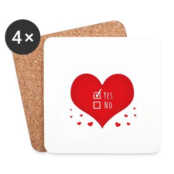 Do you love me - Coasters (set of 4) - white - Front