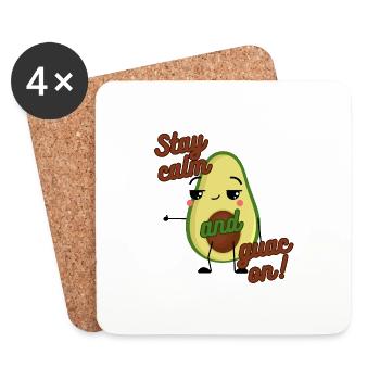 Avocado-Guacamole: Stay calm and guac on! - Untersetzer (4er-Set) - Weiß - Vorne