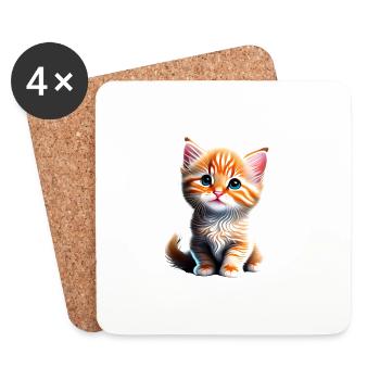 Bengal Cat Cat Kitten Cat Cat Owner - Coasters (set of 4) - white - Front