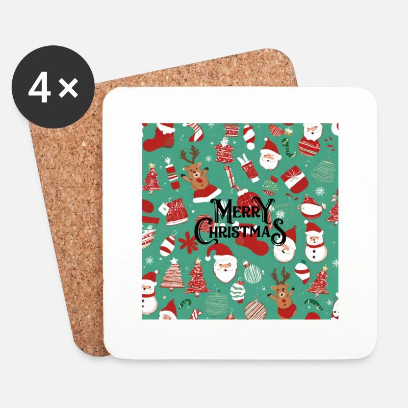 merry christmas - Untersetzer (4er-Set) - Weiß