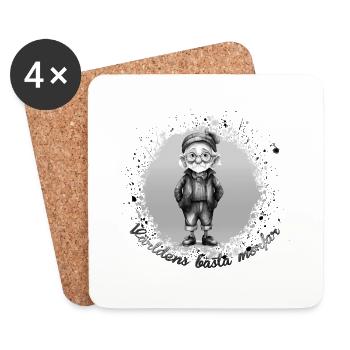 Grand-père, grand-mère, grand-père, grand-mère, papa, maman, - Dessous de verre (lot de 4) - blanc - Devant