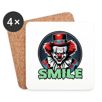 Horror Clown / Circus / Funny / Show / Halloween - Coasters (set of 4) - white - Front